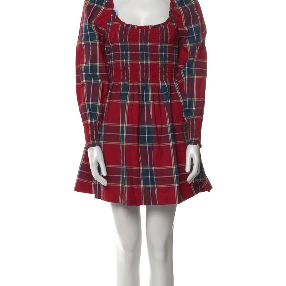 NWT Hill House Red Plaid Long Sleeve Dress
